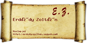 Erdődy Zoltán névjegykártya